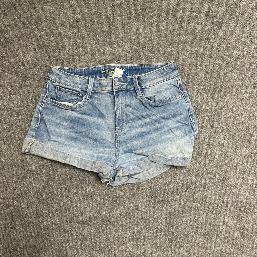 Arizona Jean Co Shorts Womens Size 9 Light Wash Blue Denim Rolled Cuff Stretch